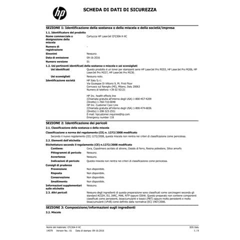 Toner 30A HP nero  CF230A